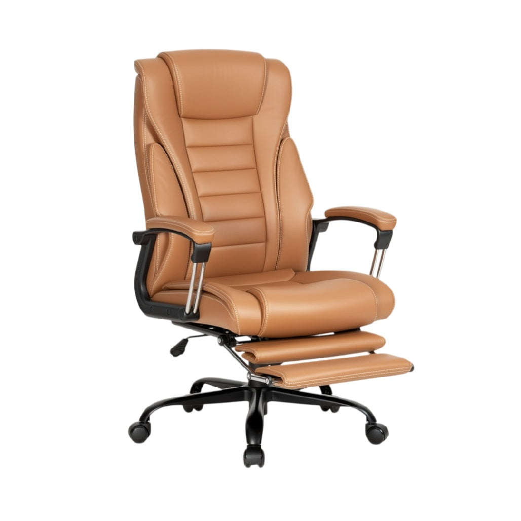 **Ergonomische Luxe Bureaustoel met Verstelbare Rugleuning en Voetensteun**