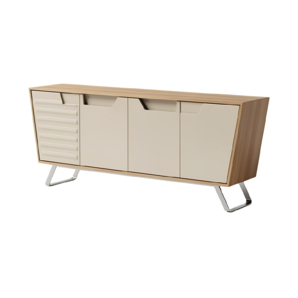 **Technische titel in het Nederlands: Moderne houten dressoir met een minimalistisch ontwerp**