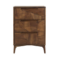 **Titel in het Nederlands:** Houten Dressoir met Gegraveerde Patronen en Drie Lades